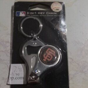 NEW San Francisco Giants MLB 3 in 1 Metal KeyChain Bottle Opener Nail Clipper